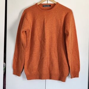 Woolovers Men's Classic Orange Crewneck Sweater Sample